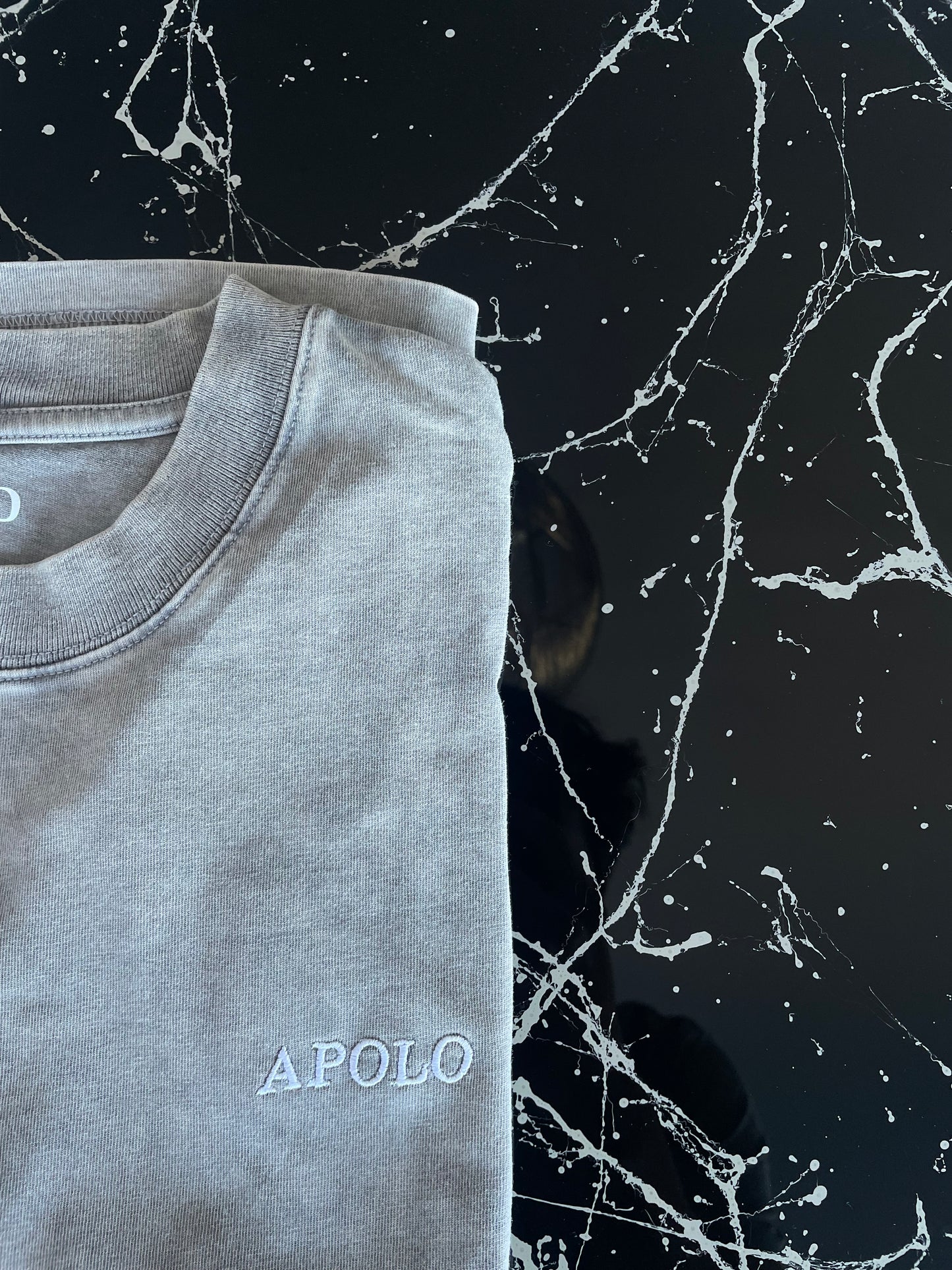WASHED GRAY CURSIVE SHIRT