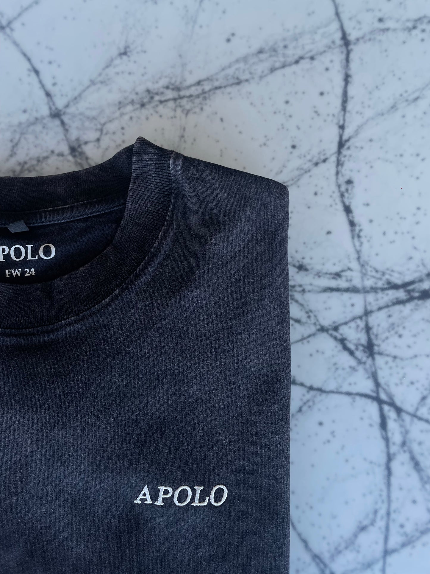 WASHED BLACK CURSIVE SHIRT