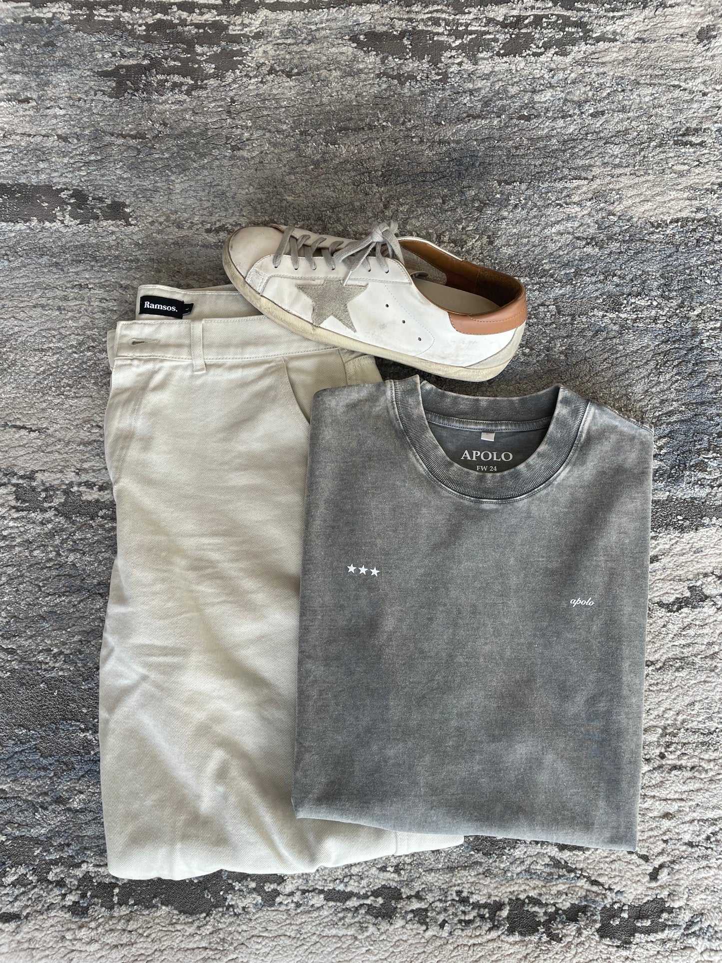 WASHED GRAY STARS SHIRT