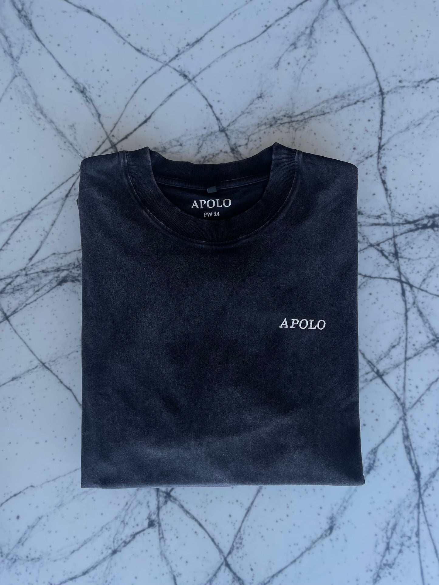 WASHED BLACK CURSIVE SHIRT