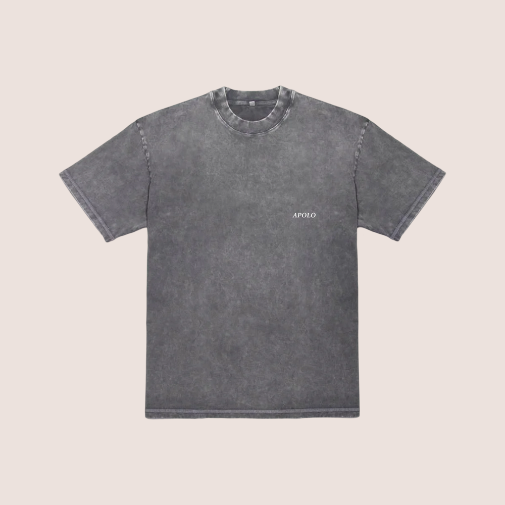 WASHED GRAY CURSIVE SHIRT