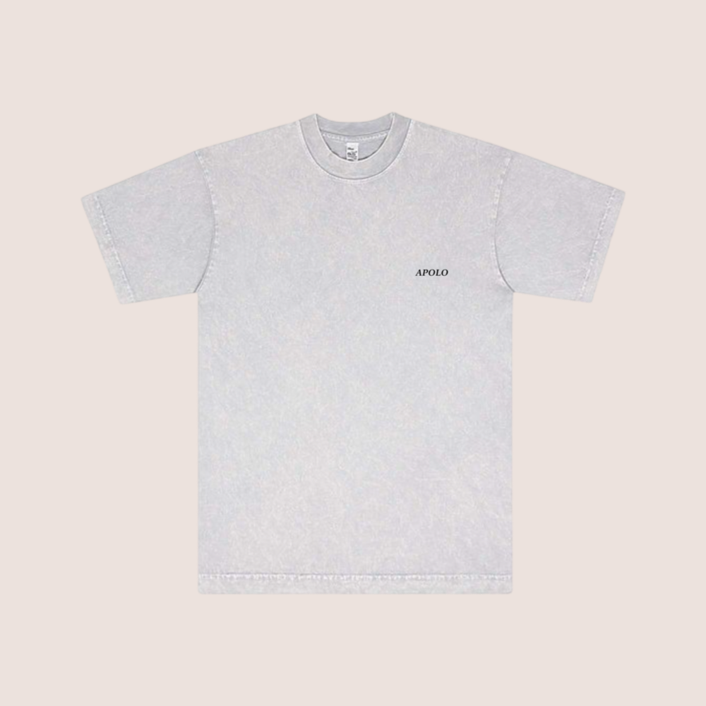 WASHED WHITE CURSIVE SHIRT