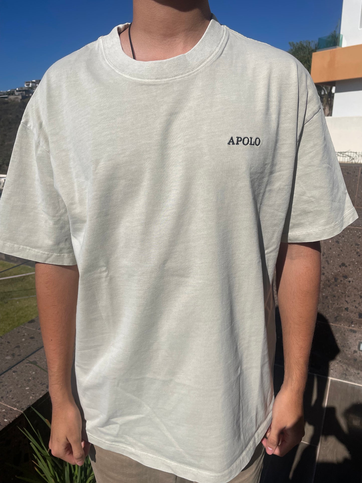 WASHED WHITE CURSIVE SHIRT